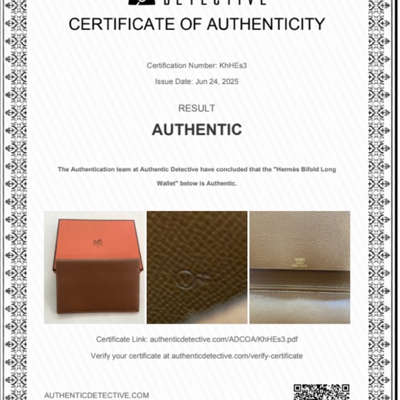 Authentic Hermès Bifold Long Wallet + Agenda Holder w/ COA in Gold (Camel Brown) - Picture 2 of 15